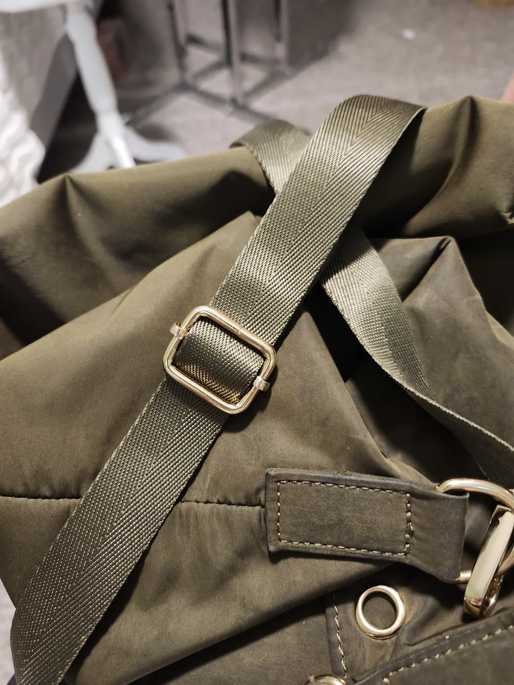 Kedzie Olive Green Nylon Crossbody Tote